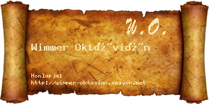 Wimmer Oktávián névjegykártya
